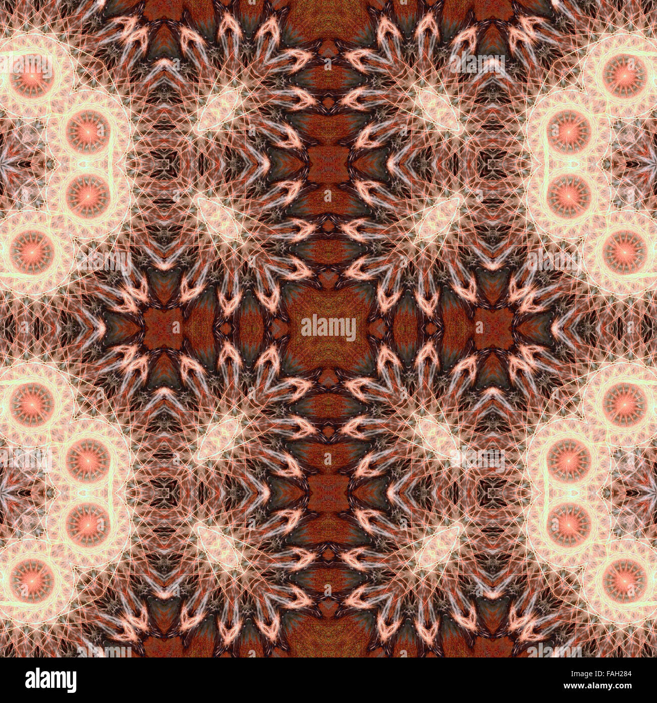 Seamless frattale Immagine di sfondo in colore marrone. Abstract pattern di fantasia. Foto Stock