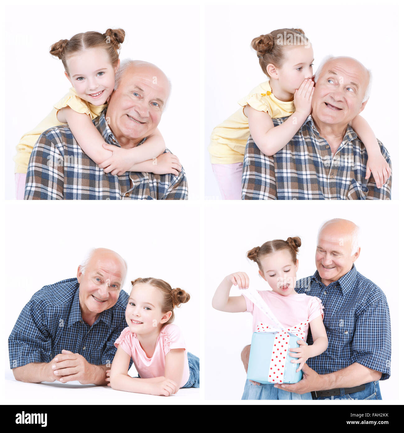 La nipote e nonno si diverte. Foto Stock