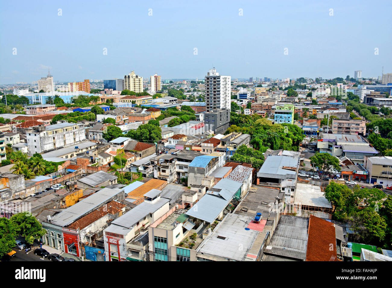 Vista aerea sul quartiere storico di Manaus Amazonas Brasile Foto Stock