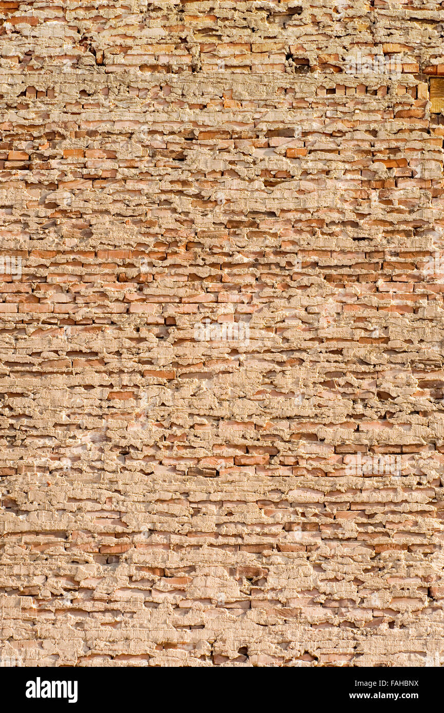 Cento anni di vecchio muro in mattoni Foto Stock