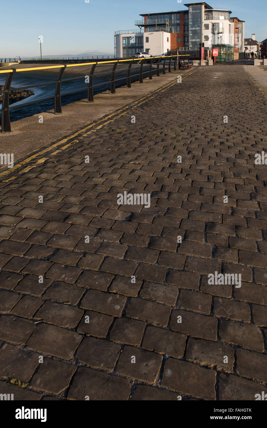 Appartamenti sul lungomare e il molo Knott Fine in Lancashire Foto Stock