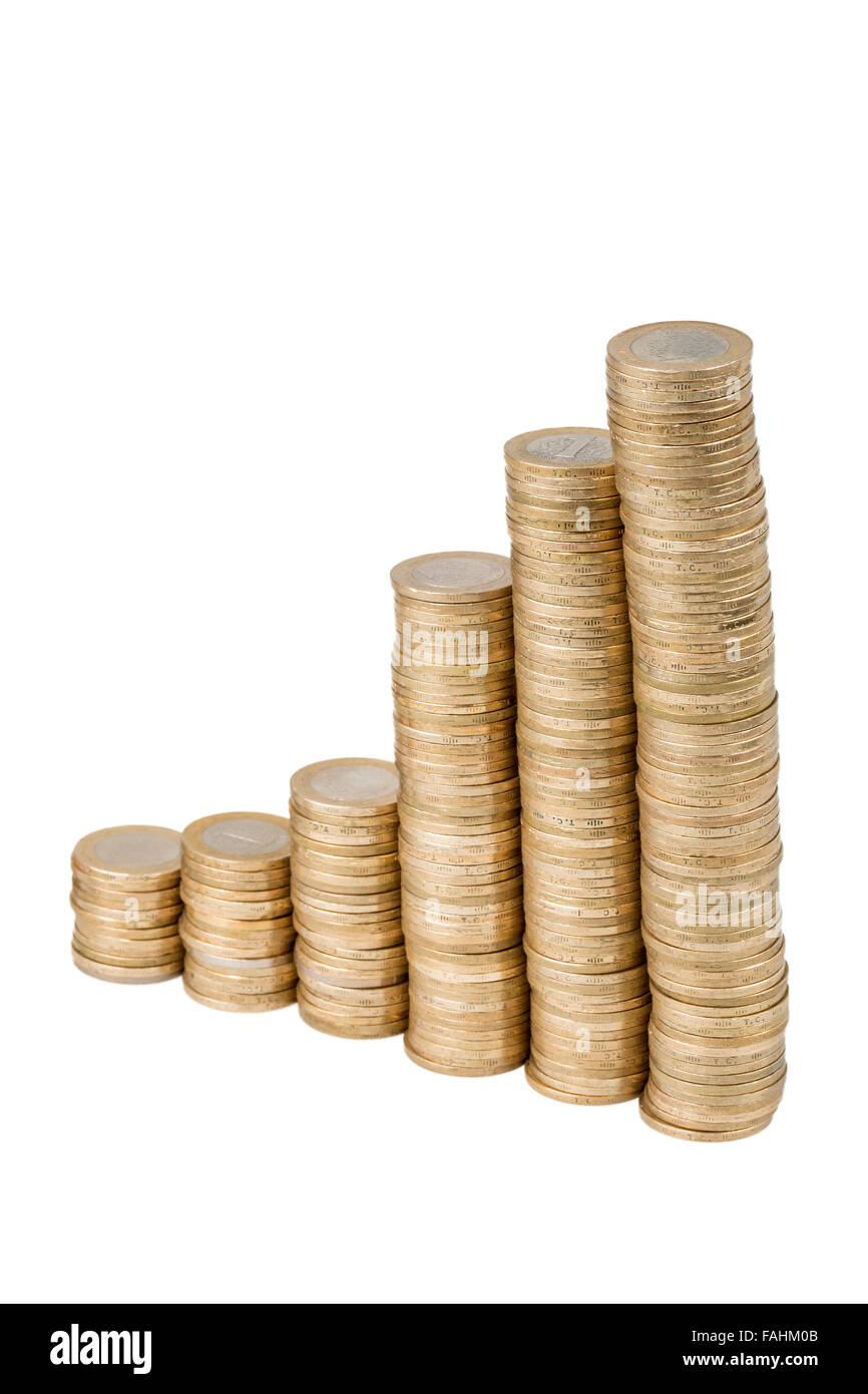 Bagno turco monete in isolati sullo sfondo bianco. Foto Stock