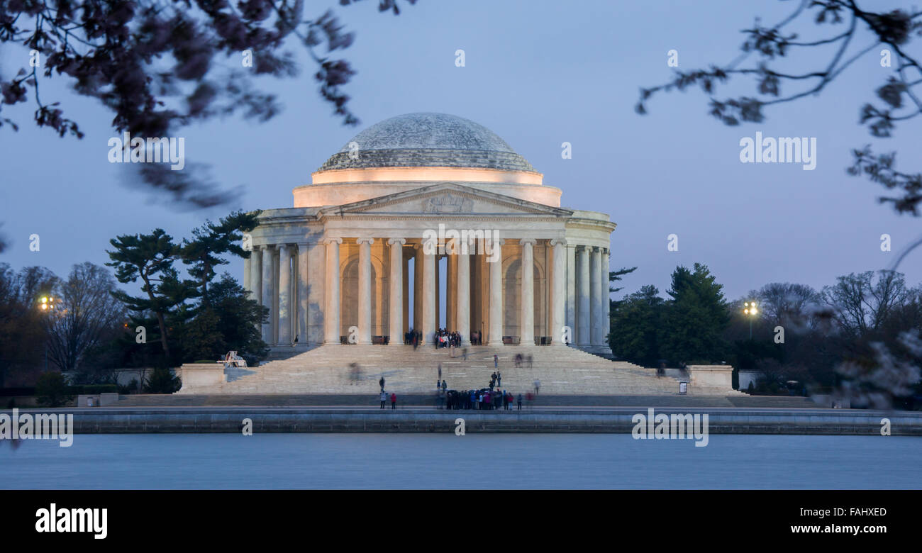 Thomas Jefferson Memorial, crepuscolo, National Mall di Washington DC, Stati Uniti d'America. Foto Stock