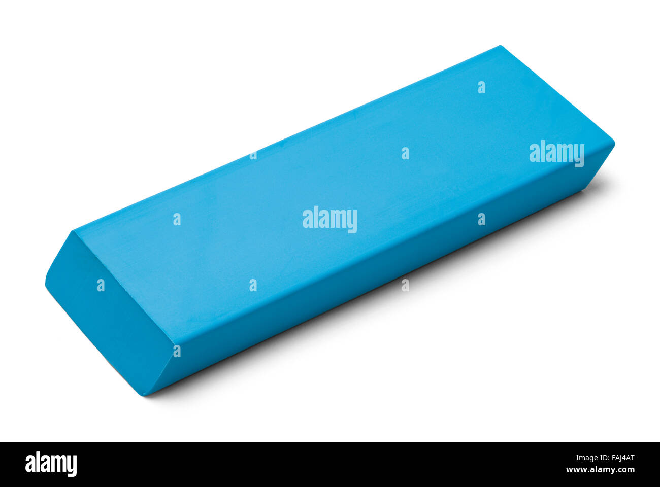 Grandi blu Eraser con copia spazio isolato su uno sfondo bianco. Foto Stock