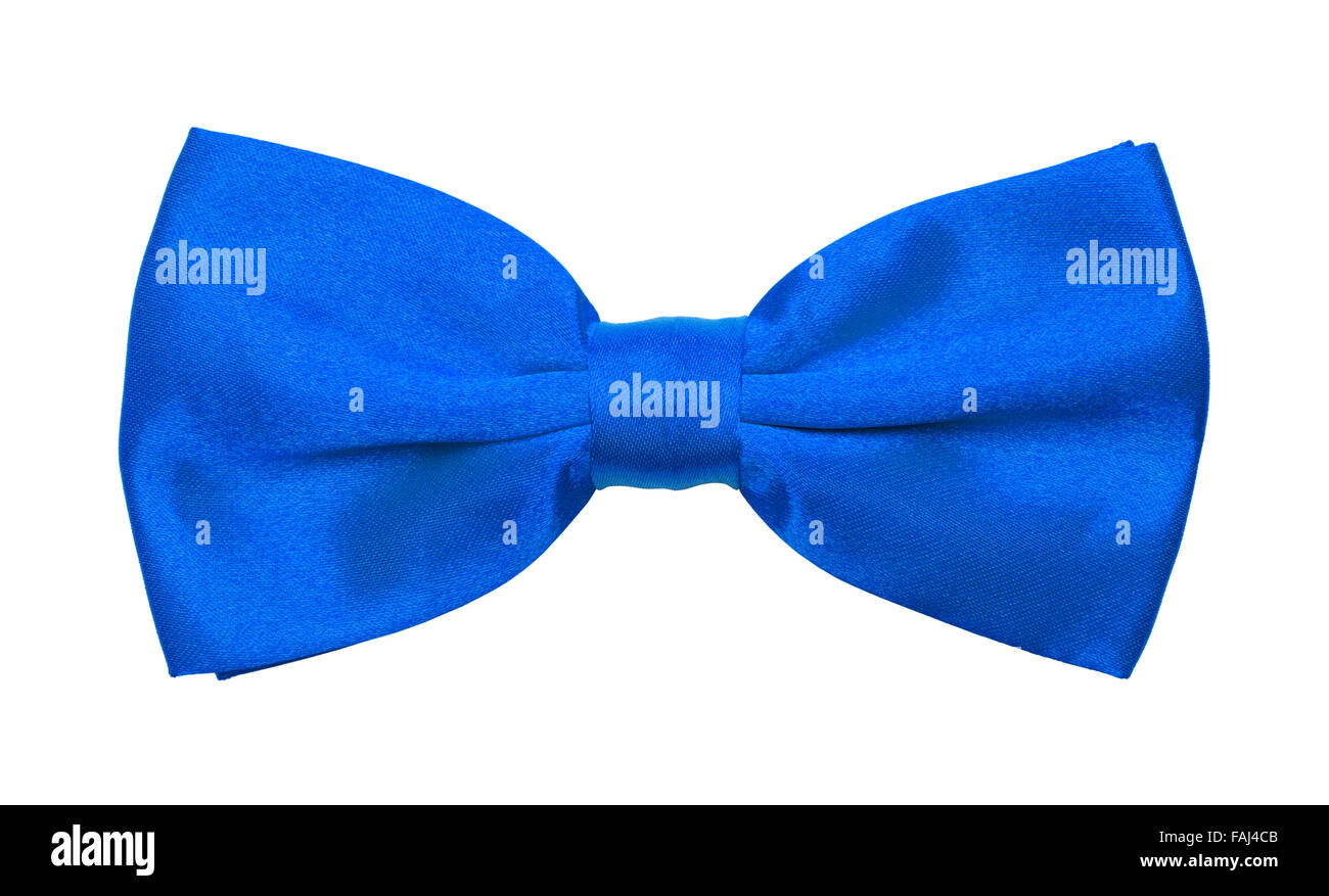 Blue Tuxedo Bow tie isolata su uno sfondo bianco. Foto Stock