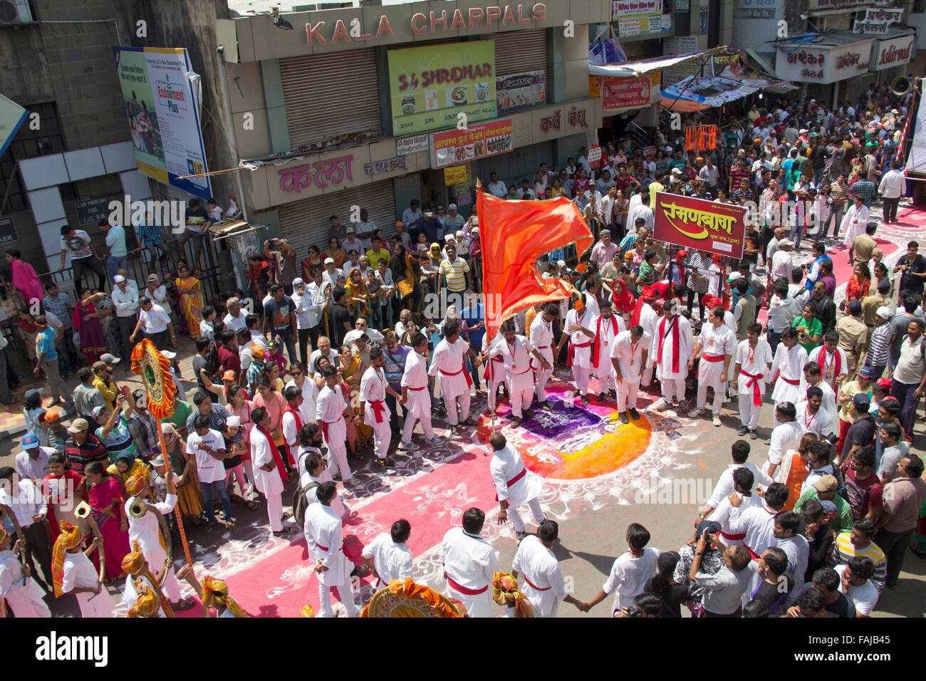 Ganesh festival processione. Pune, India Foto Stock