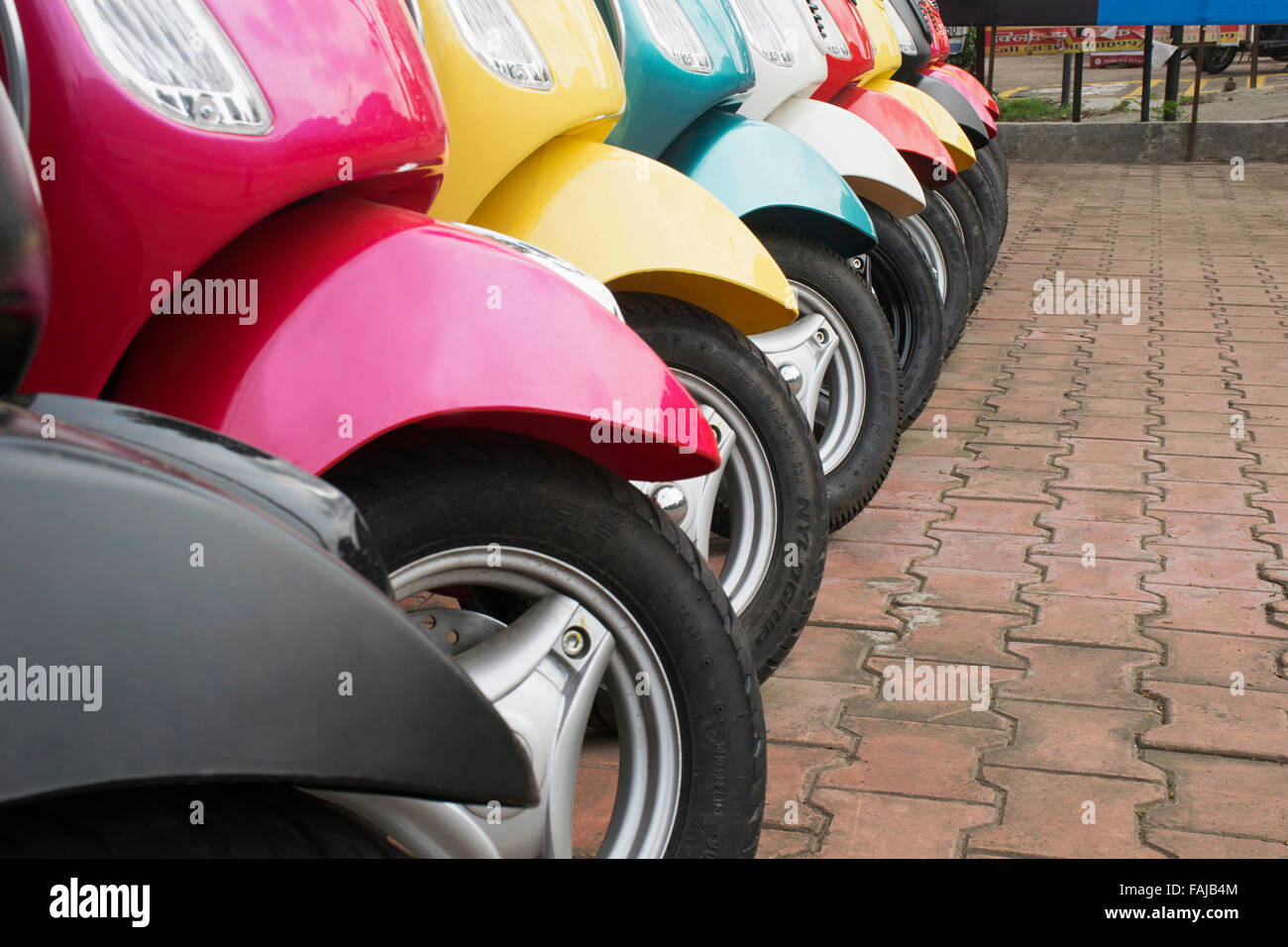 Colorato scooters, Pune, India Foto Stock