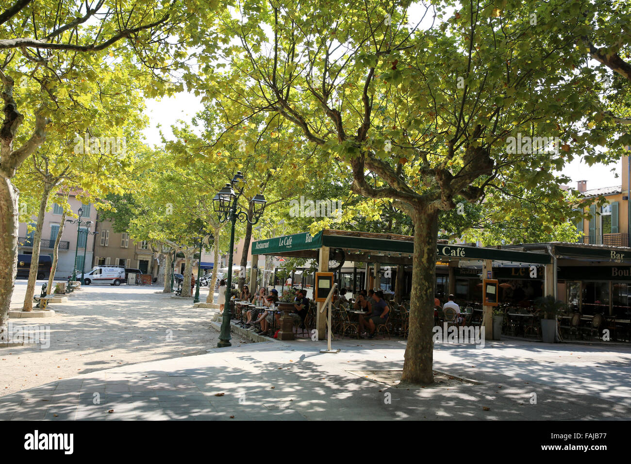 Esterno del le cafe, un ristorante esterno, Saint Tropez, Francia Foto Stock