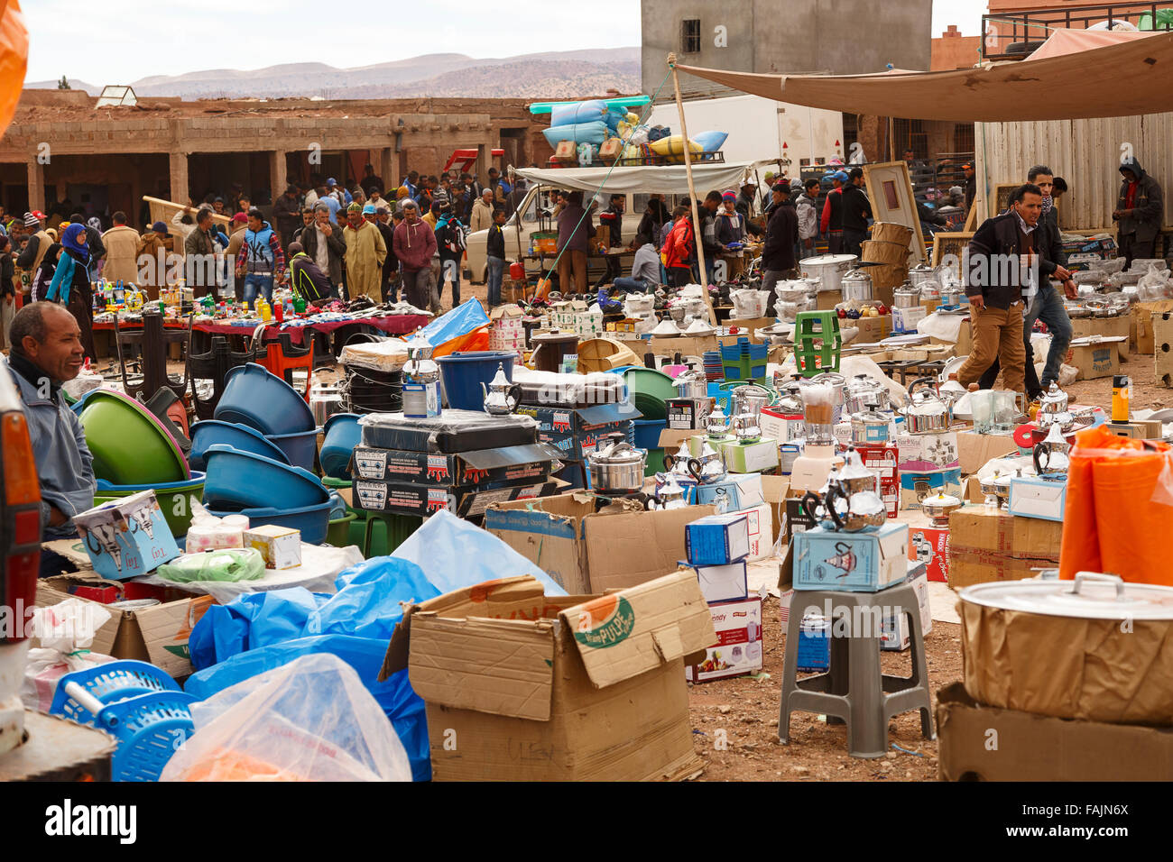 Mercato. Telouet. Il Marocco. Il Nord Africa. Foto Stock