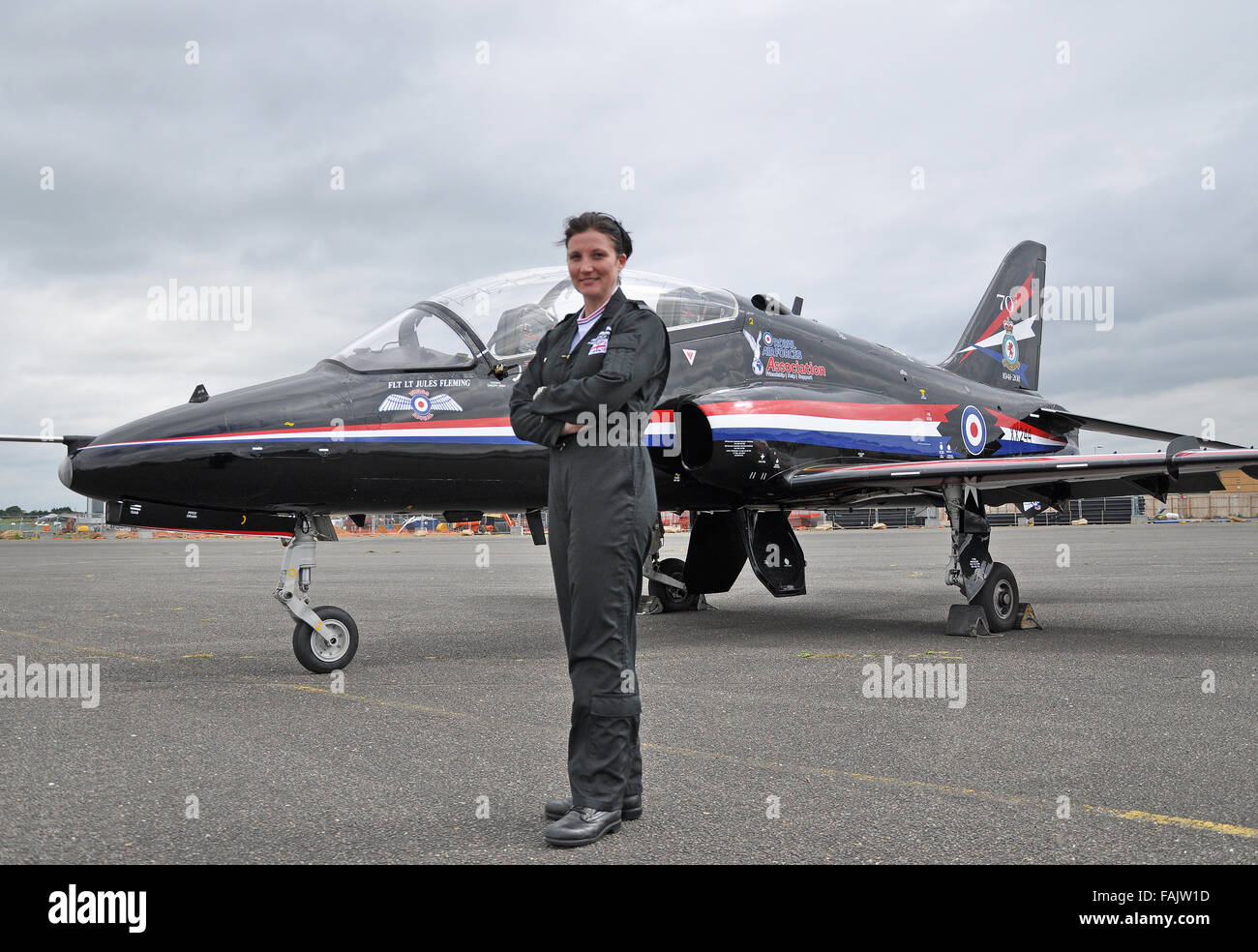 Juliette Fleming (ora Williams) quando essa ha assunto il ruolo di RAF falco del display da solista pilota nel 2011. Prima donna Royal Air Force solo pilota del display Foto Stock