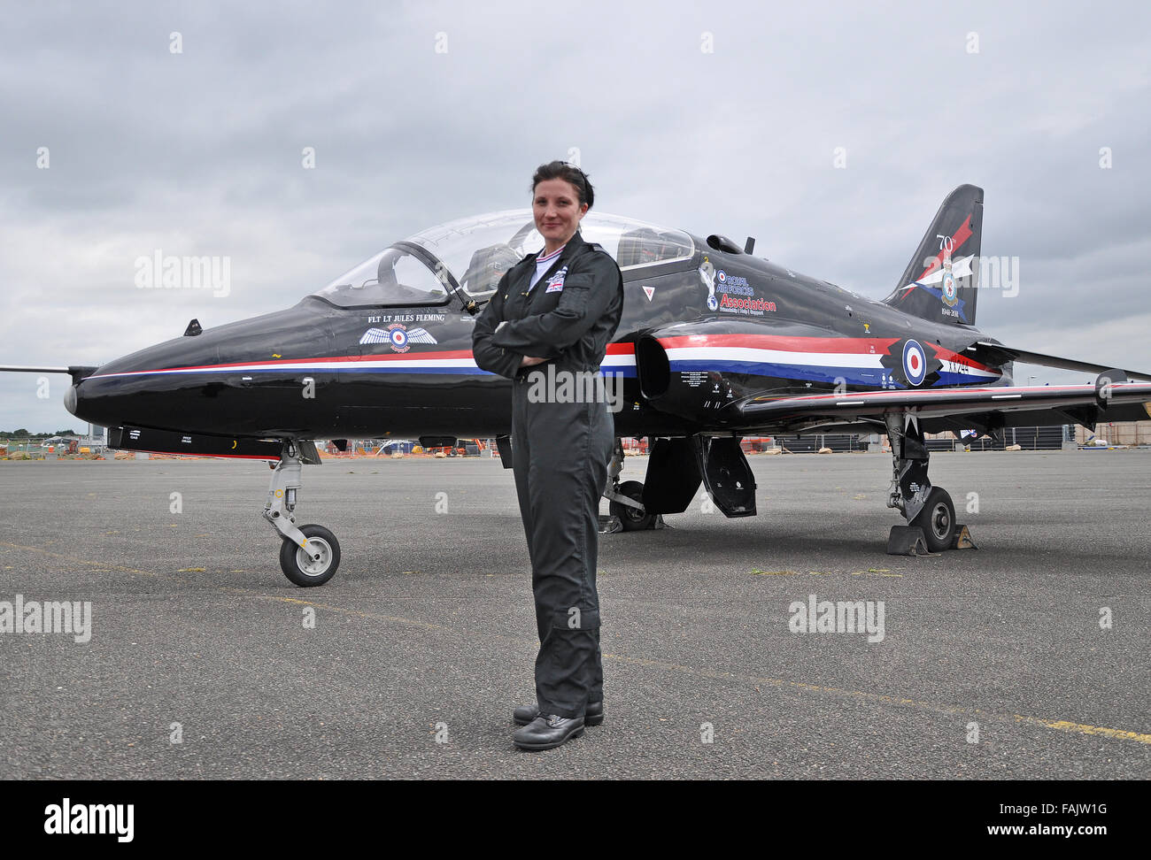 Juliette Fleming (ora Williams) quando essa ha assunto il ruolo di RAF falco del display da solista pilota nel 2011. Prima donna Royal Air Force solo pilota del display Foto Stock