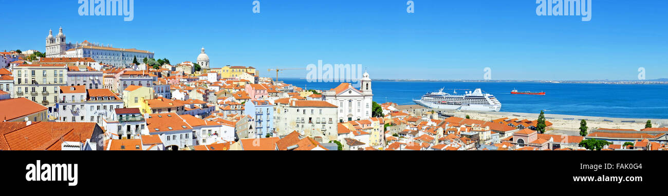 Panorama da Lisbona in Portogallo Foto Stock