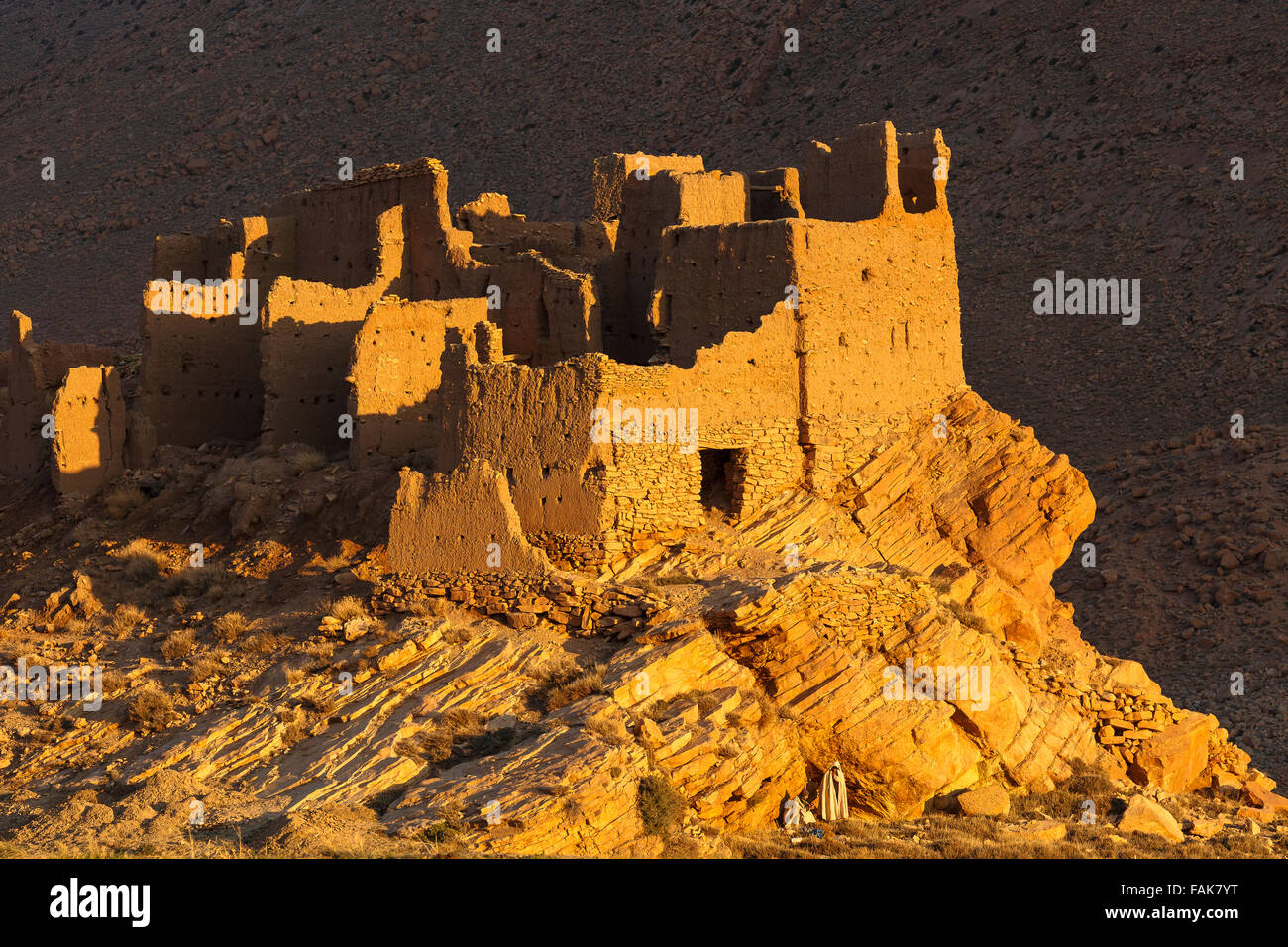 Vecchia kasbah. Tamtetoucht . Il Marocco. Il Nord Africa. Foto Stock