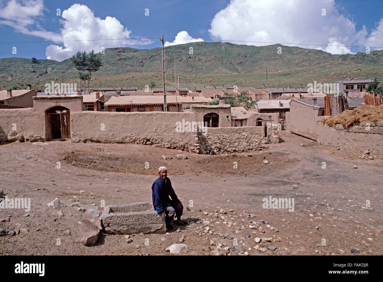 La vita del villaggio in Mongolia Interna, Cina regione autonoma Foto Stock
