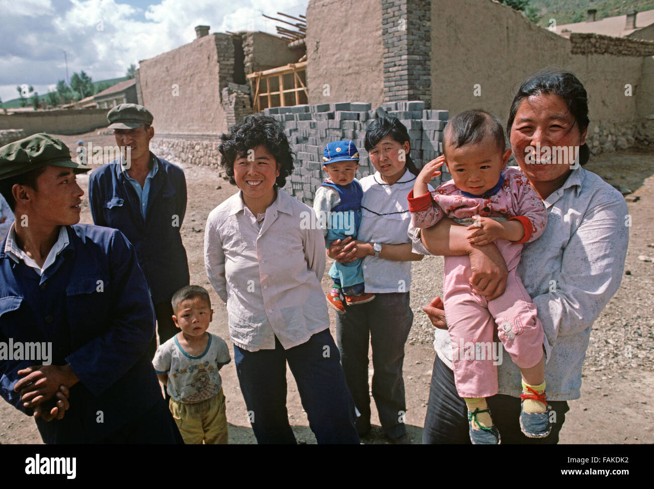 La vita del villaggio in Mongolia Interna, Cina regione autonoma Foto Stock