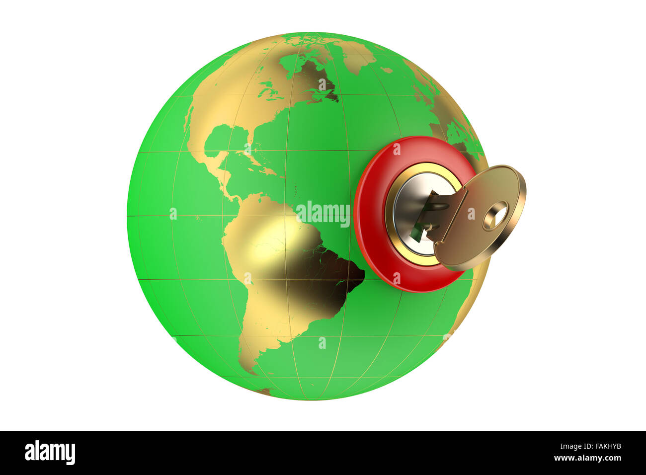 La sicurezza del mondo concetto isolato su sfondo bianco Foto Stock