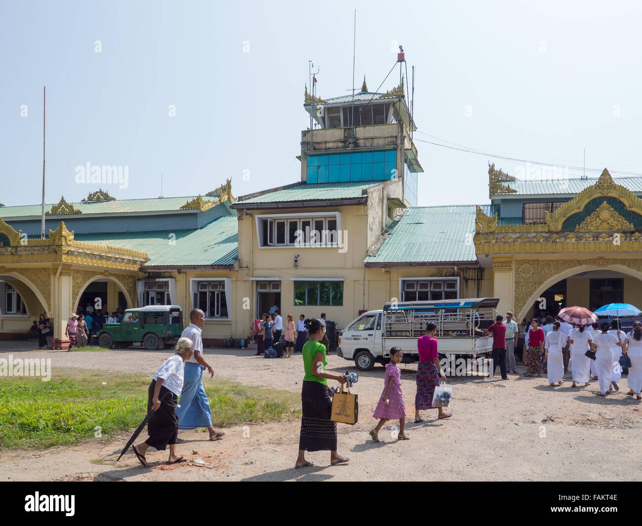 L' edificio del terminal presso l'aeroporto di Sittwe, la capitale di Stato di Rakhine in Myanmar Occidentale. Foto Stock