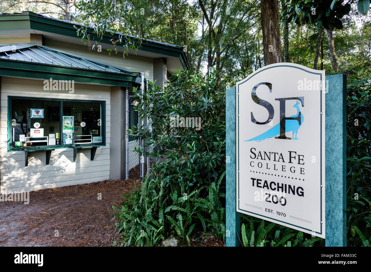 Gainesville Florida, Santa Fe College Teaching Zoo, cartello, ingresso, visitatori viaggio viaggio turismo turistico punto di riferimento cultura culturale, vac Foto Stock