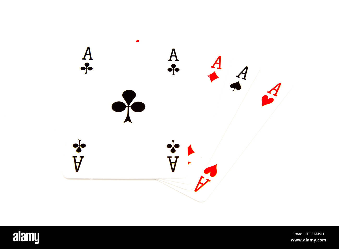 Quattro assi e quattro di un tipo mano di poker card carte gioco giochi Foto Stock