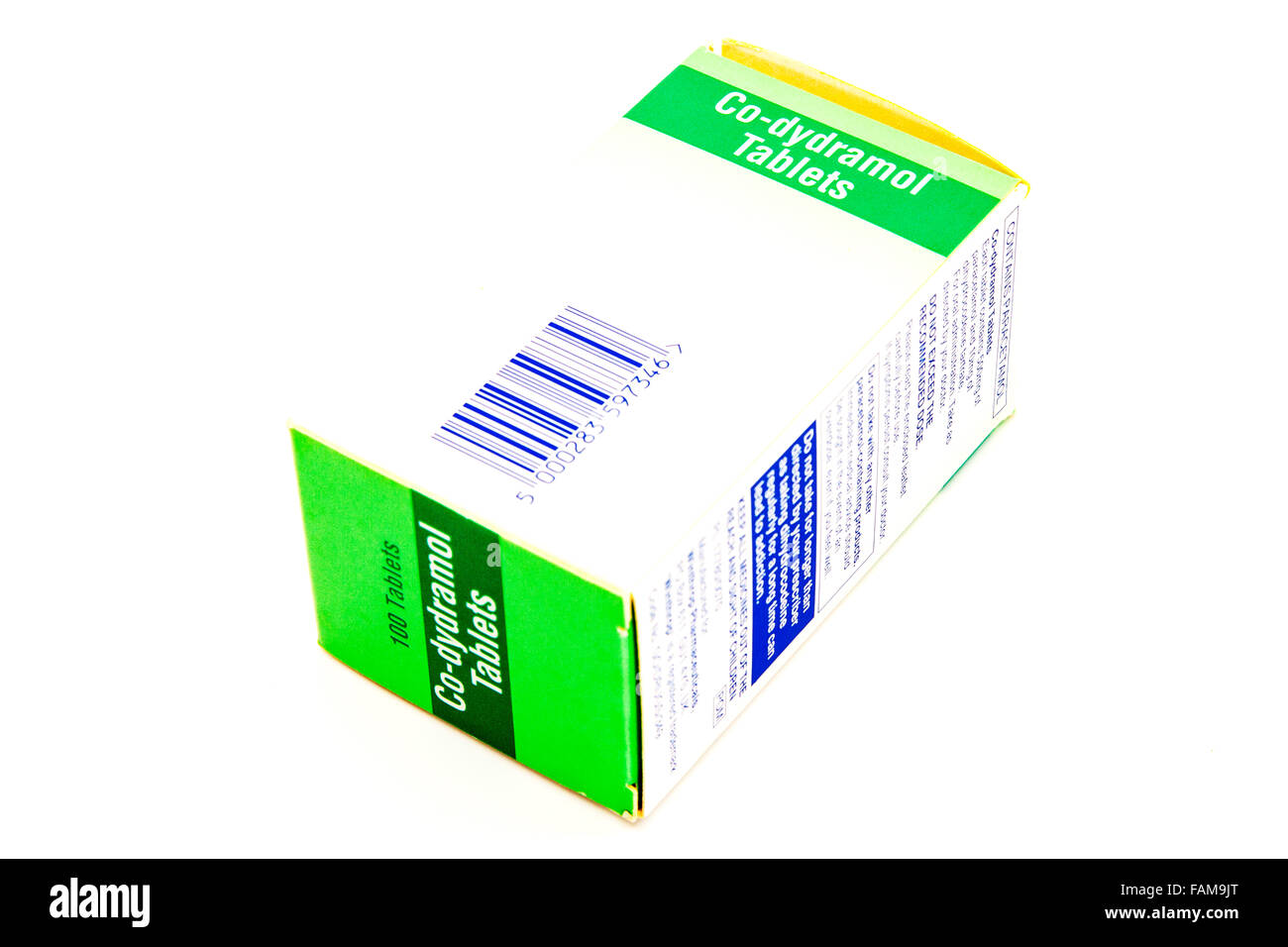 Co-dydramol compresse trattamento trattare dolore moderato-idrocodeina tartrato e paracetamolo casella medicina medici medicinali mg orali Foto Stock