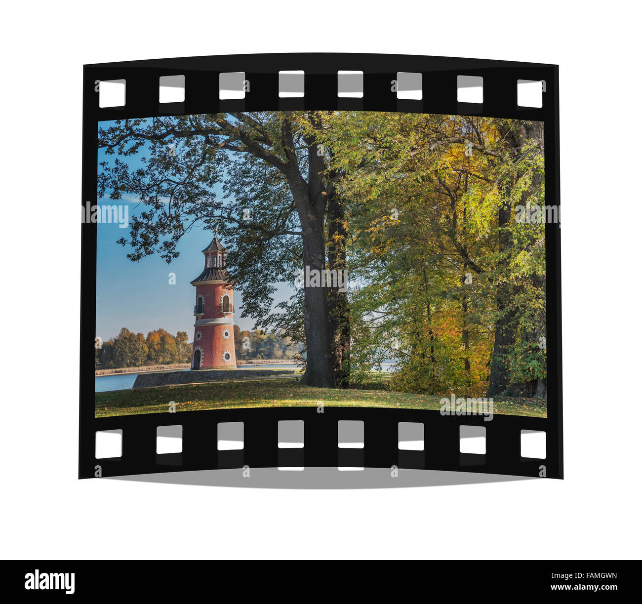 Il faro di Moritzburg vicino a Dresda, distretto amministrativo di Meissen, in Sassonia, in Germania, in Europa. Foto Stock