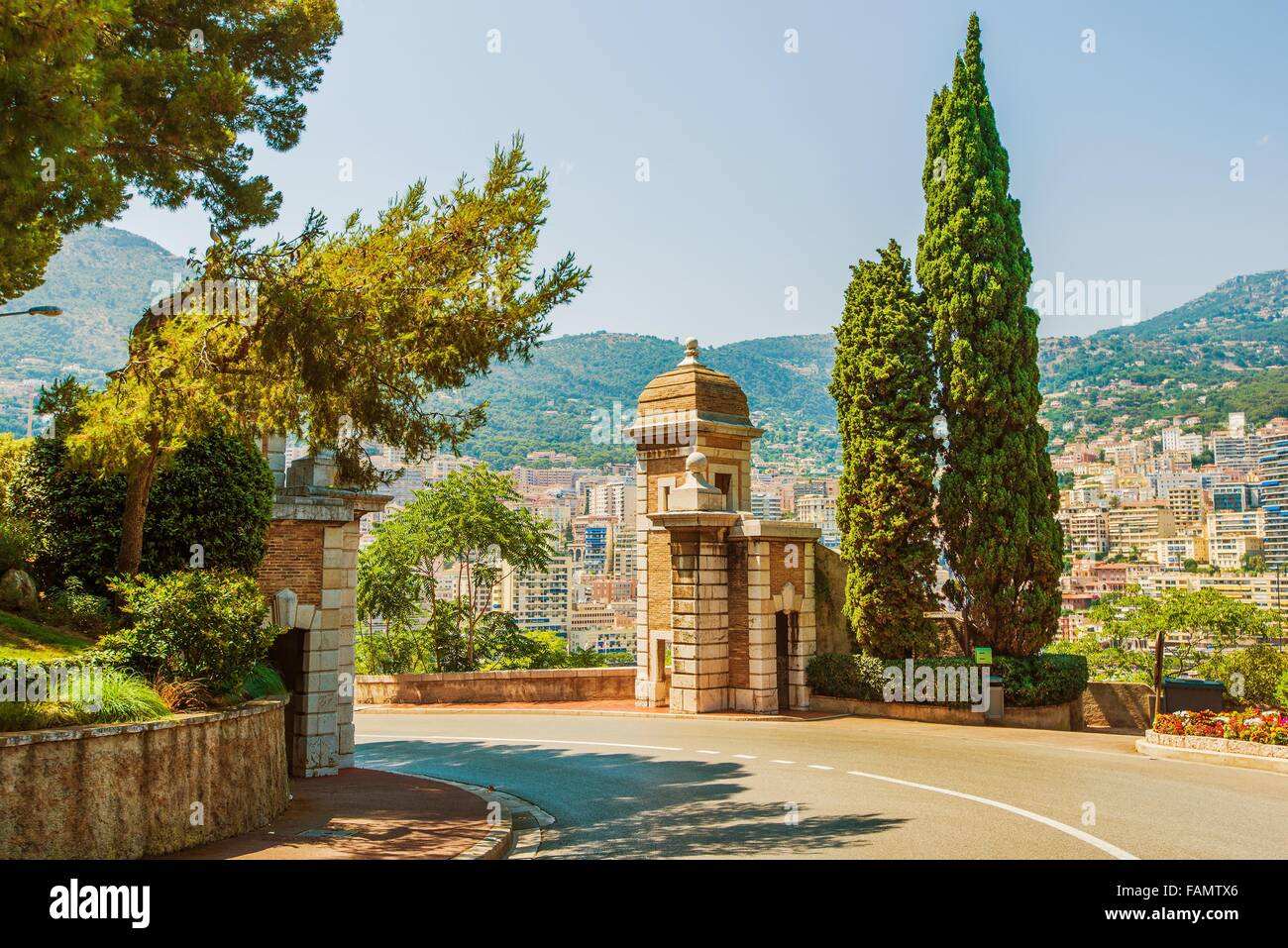 Monte Carlo Park Gate. Architettura di Monaco. L'Europa. Foto Stock