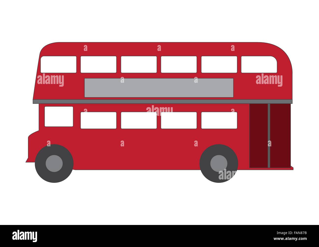 Stilizzata Londra doppio ponte di bus su sfondo bianco Illustrazione Vettoriale