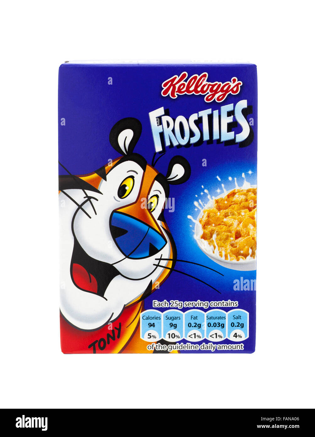 Kelloggs Frosties su sfondo bianco Foto Stock