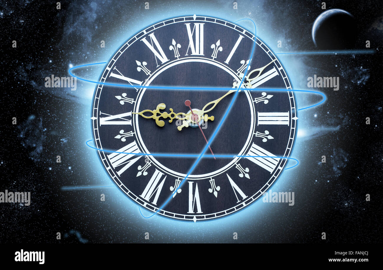 Orologio nello spazio Foto Stock