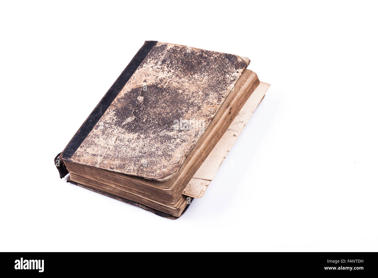 Vecchio libro su sfondo bianco Foto Stock