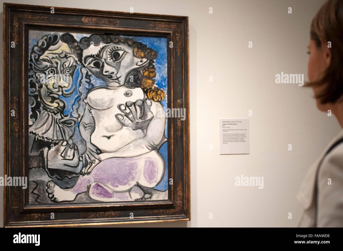 NEW YORK, Pablo Picasso Pittura 1901 Ragazza di profilo al Metropolitan Museum of Art 1000 Fifth Avenue e ottantaduesima via . Ho Foto Stock