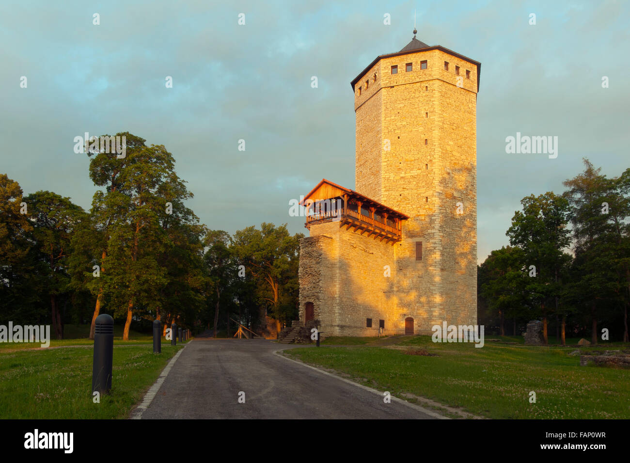 La torre del castello. L'Estonia. Paide Foto Stock