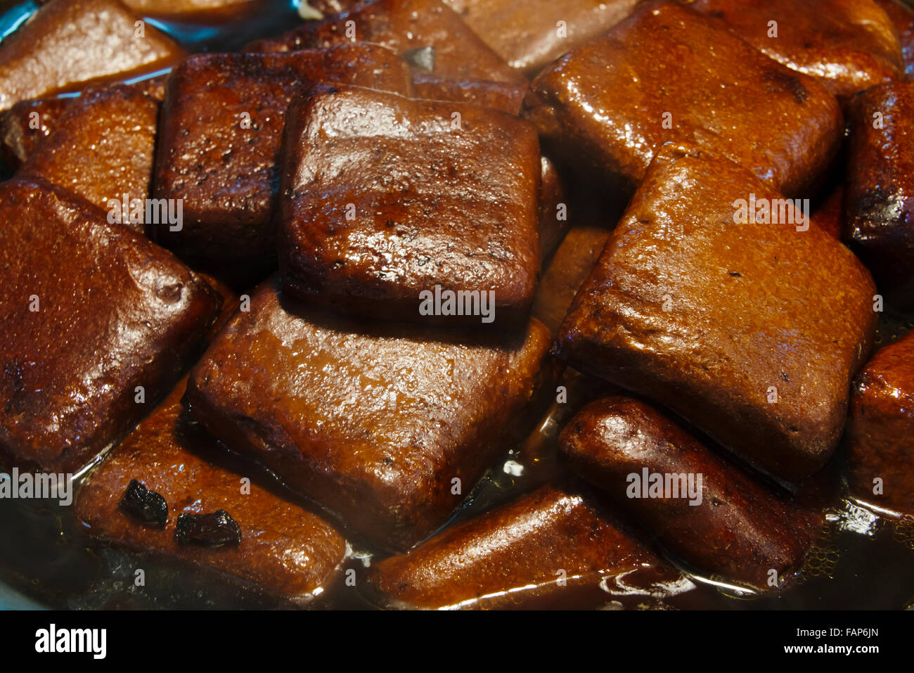 Mercato di vendita di alimenti, Sole Luna Lago, Taiwan Foto Stock