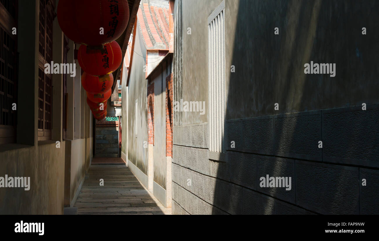 Stradina di tradizionale stile Fujian house, Kinmen, Taiwan Foto Stock