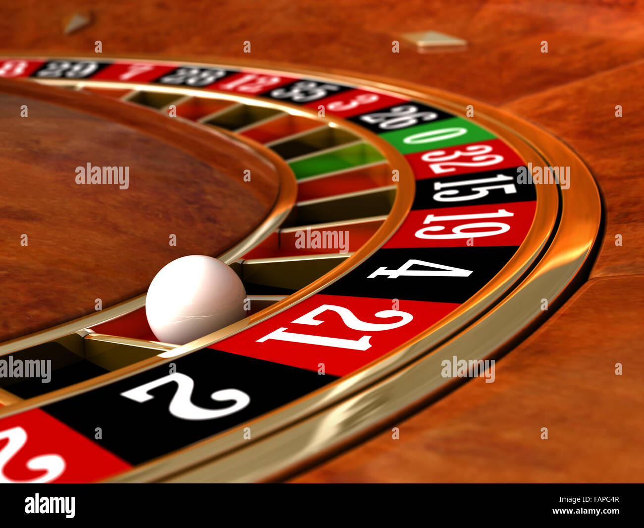3D render di closeup dettaglio da casino roulette Foto Stock