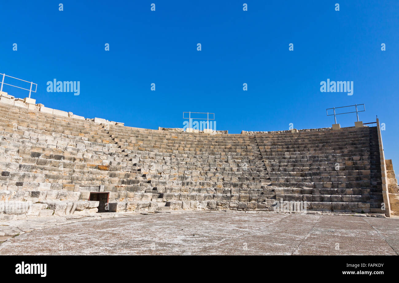 Antico Teatro greco-romano di Kourion, Cipro Foto Stock