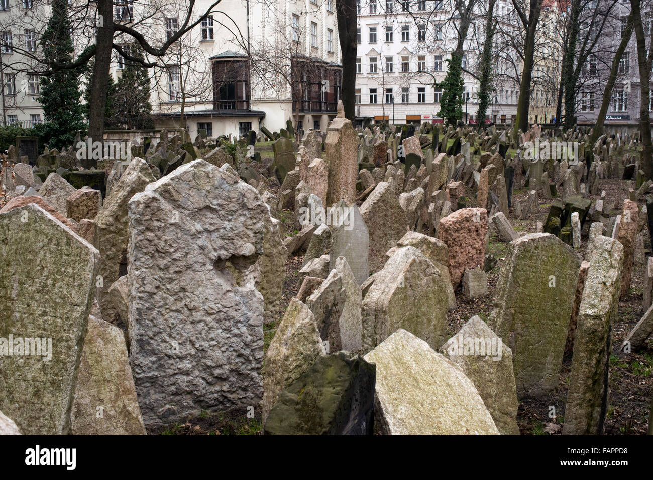 Il vecchio cimitero ebraico di Praga. Il vecchio cimitero ebraico di Praga (Repubblica Ceca: il vecchio cimitero ebreo) è situato nel mondo ebraico Quar Foto Stock