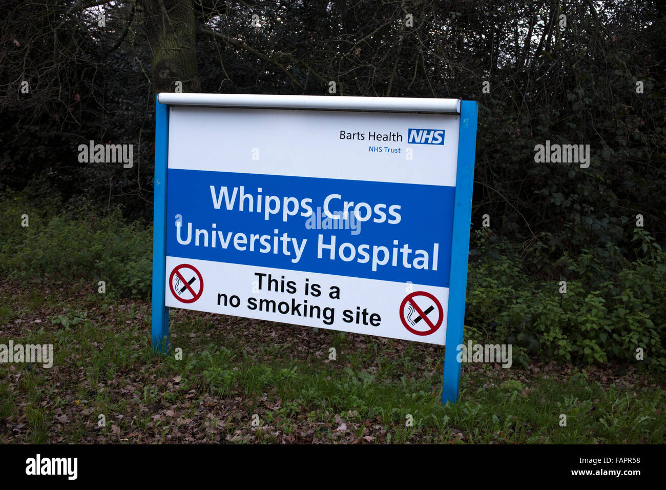 Whipps Cross University Hospital entrata segno. Foto Stock