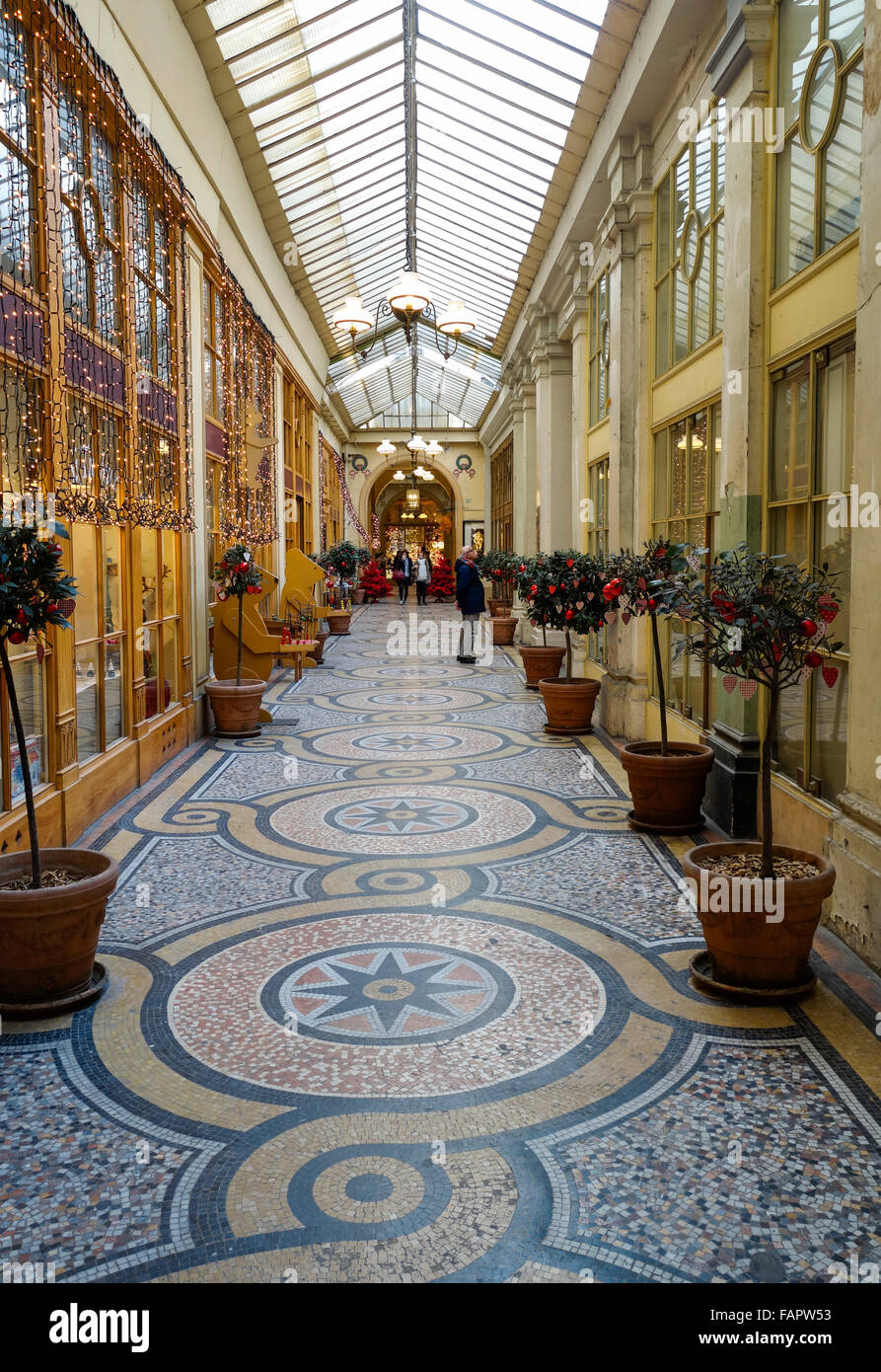 Passaggio coperto Galerie Vivienne vicino al Palais Royal, galleria, Parigi, Francia. Foto Stock