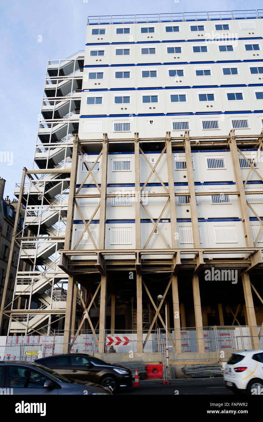 Unità presso il cantiere, La Samaritaine, department store, in fase di ricostruzione. Parigi, Francia. Foto Stock