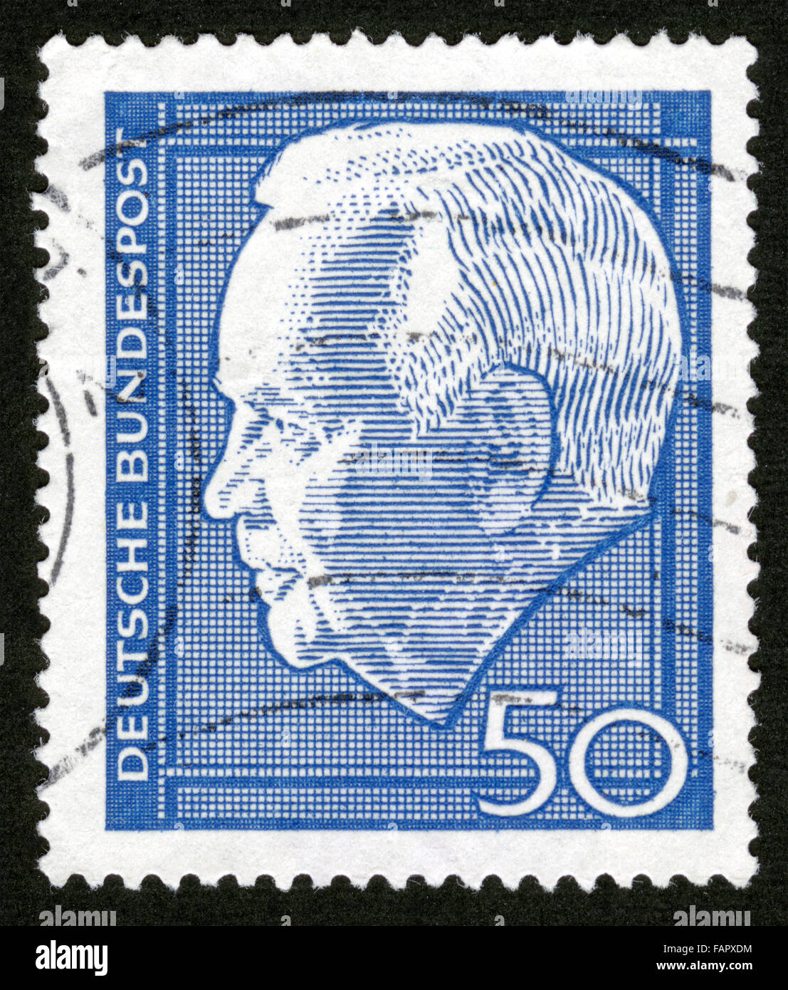 Germania - Un francobollo stampato in Germania che mostra un ritratto Foto Stock