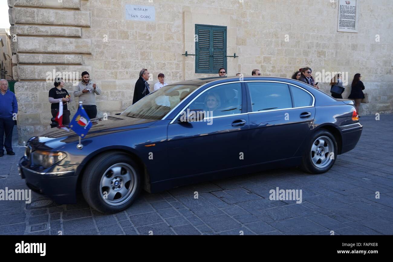 Malta Presidente maltese visita presidenziale degli edifici e l'esercito Foto Stock