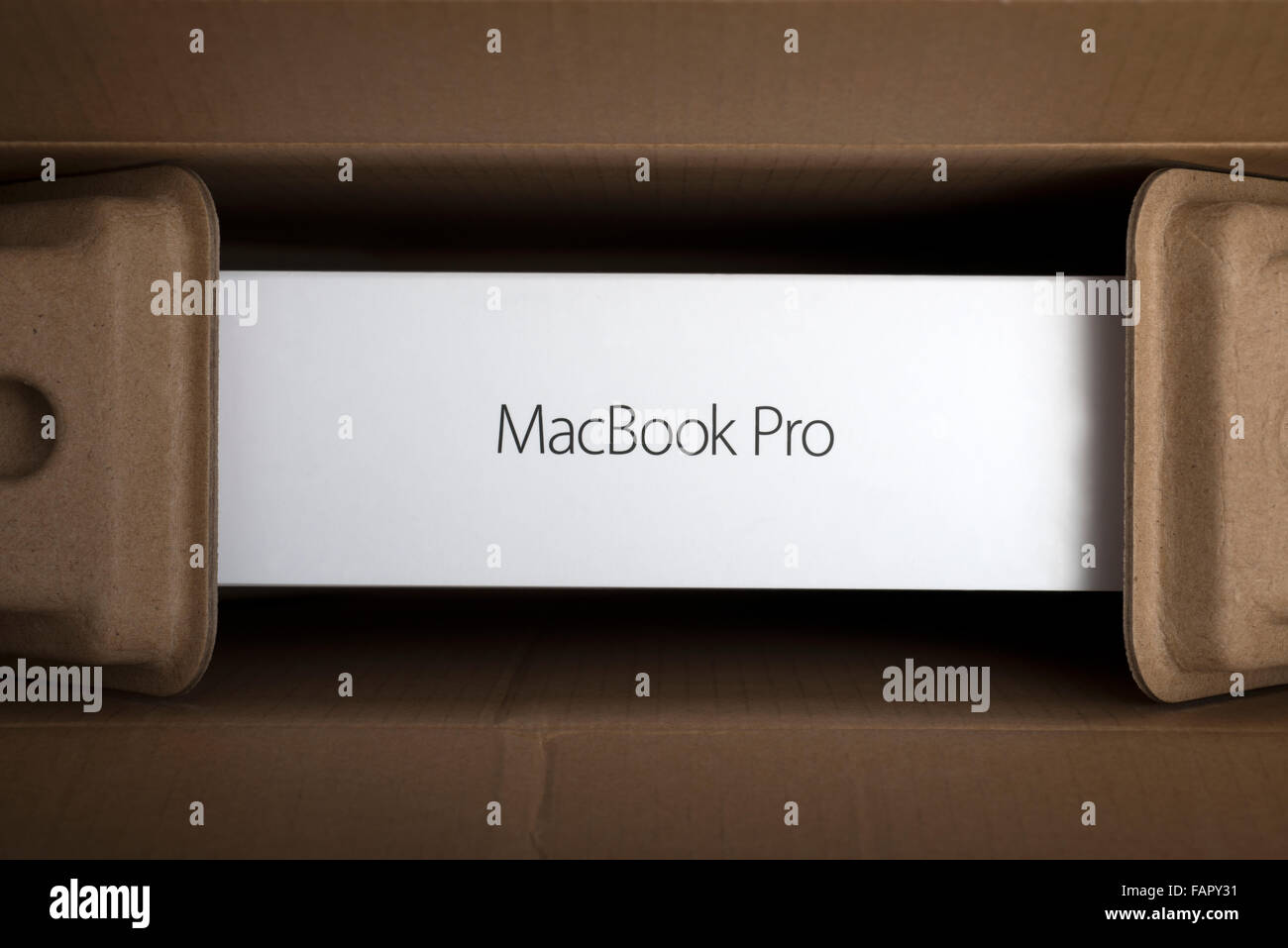 MacBook Pro Apple computer nella casella Foto Stock