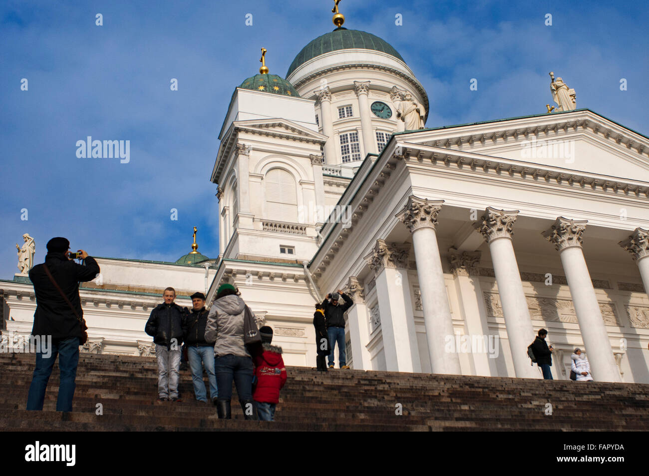 La Cattedrale di Helsinki, Finlandia. Helsingin tuomiokirkko o Cattedrale di Helsinki è stato costruito da Carl Engel Lugvig under Russian annuncio Foto Stock