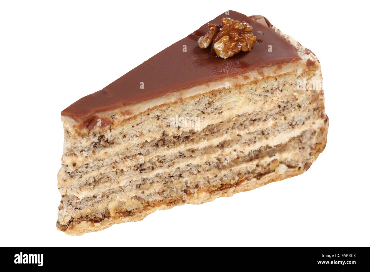 Il dado torta crostata con dadi dessert pasticceria dolce isolato su uno sfondo bianco Foto Stock