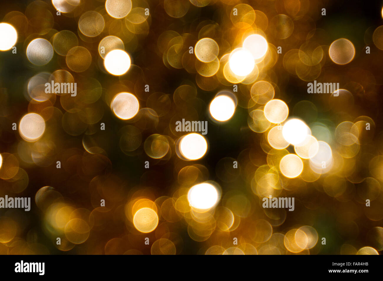 Estrazione di oro bokeh cerchi. Foto Stock