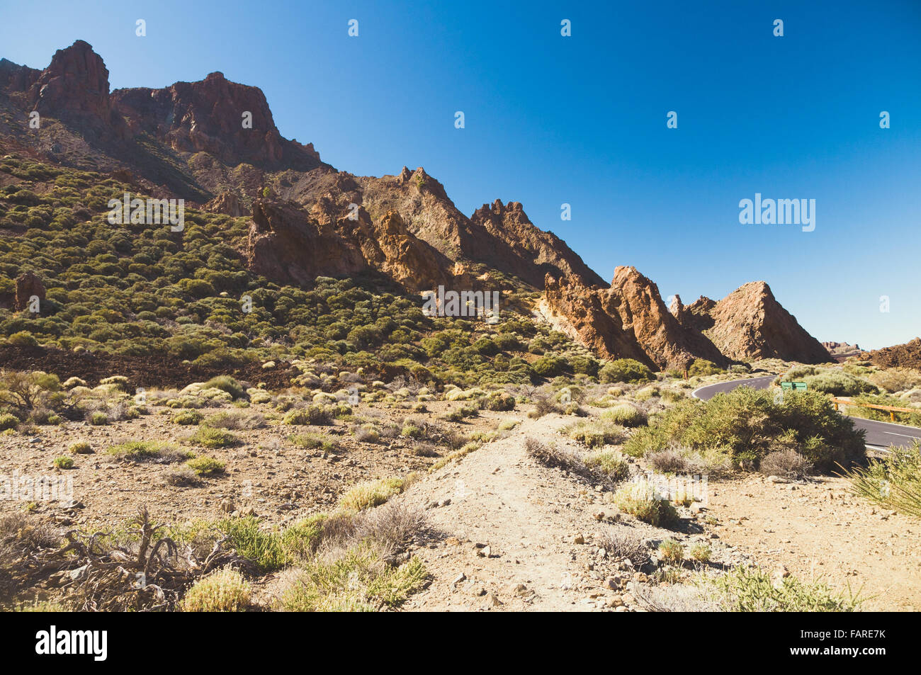 Arido paesaggio del Parco Nazionale del Teide, Tenerife, Isole Canarie, Spagna Foto Stock