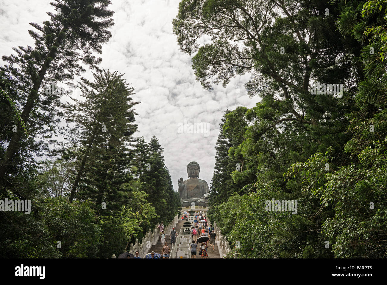 Il Tian Tan Buddha o Big Buddha a Ngong Ping in Hong Kong Foto Stock