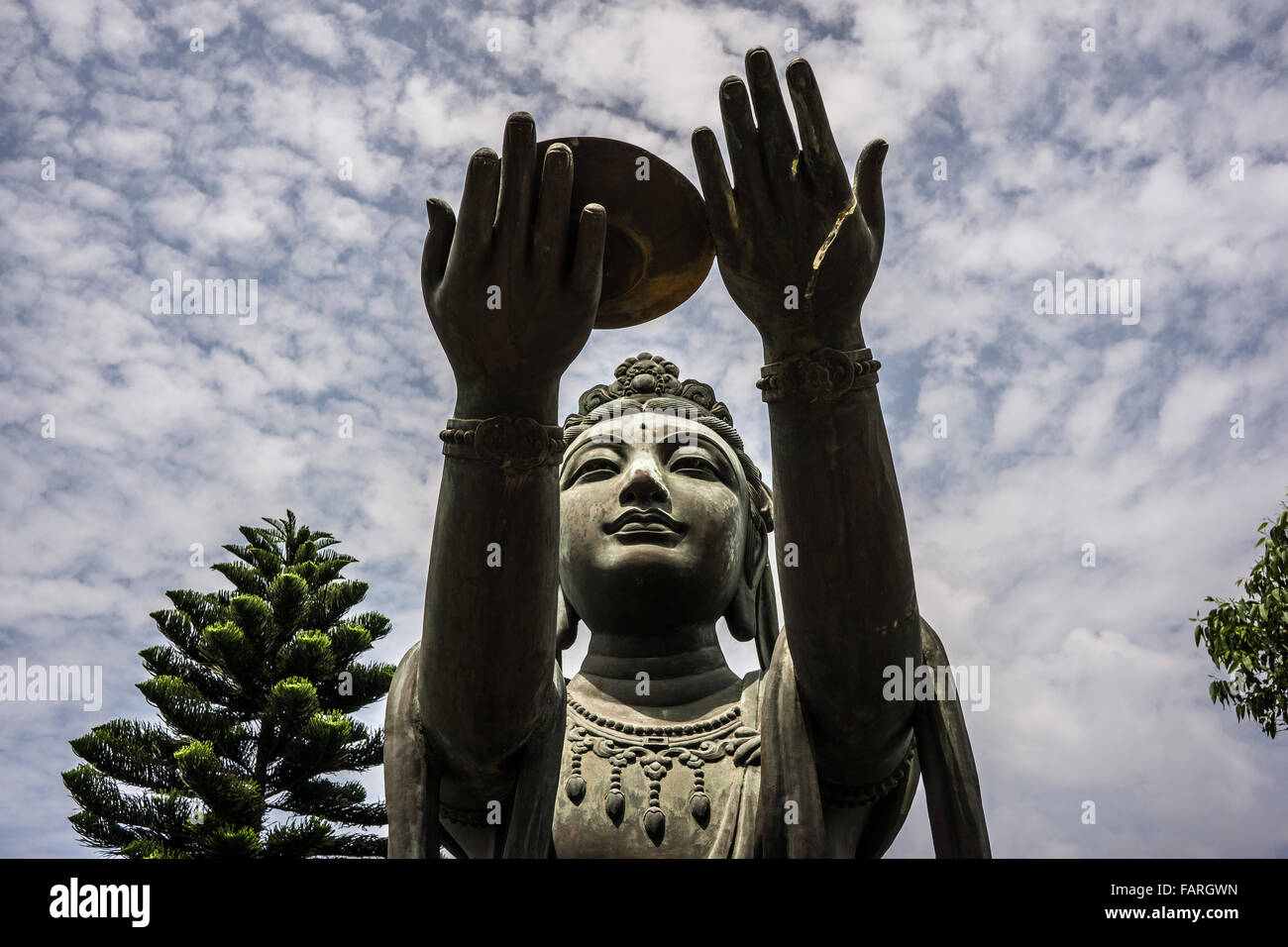 Il Tian Tan Buddha o Big Buddha a Ngong Ping in Hong Kong Foto Stock