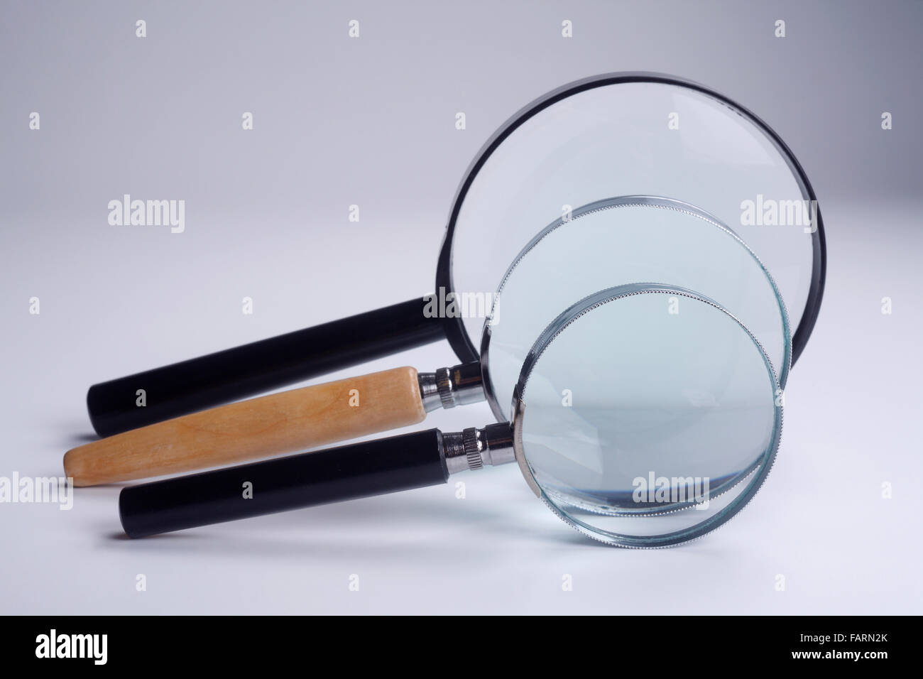 Stock a immagine del vetro a lente di ingrandimento Foto Stock